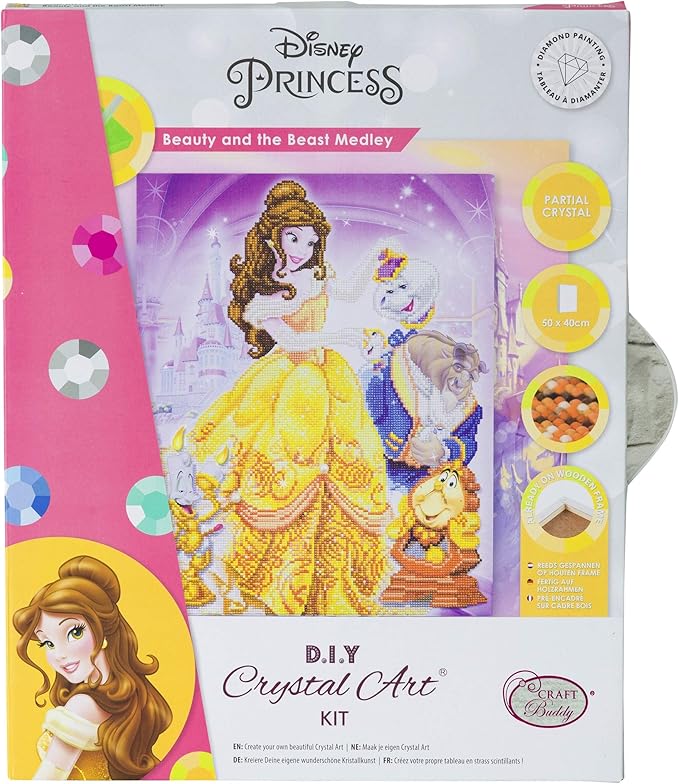 Craft Buddy - Crystal Art Kit - Disney - Beauty and the Beast Medley - 40cm x 50xcm