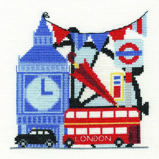 DMC - Cross Stitch Kit - London Sight-Seeing - 15.2 x 15.2cm