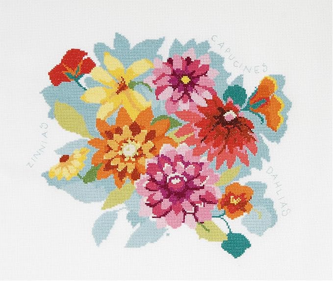 DMC - Complete Counted Cross Stitch Kit - Multicoloured Bouquet - 30 x 30cm