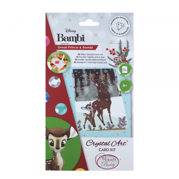 Craft Buddy - Crystal Art Card Kit - Disney - 10cm x 15cm - Great Prince & Bambi