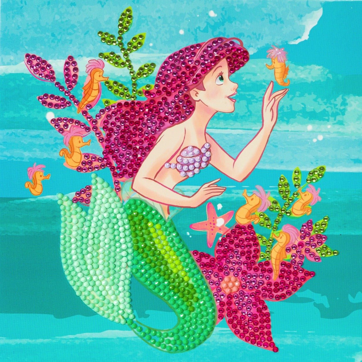 Craft Buddy - Crystal Art Card Kit - Disney - 18cm x 18cm - Ariel