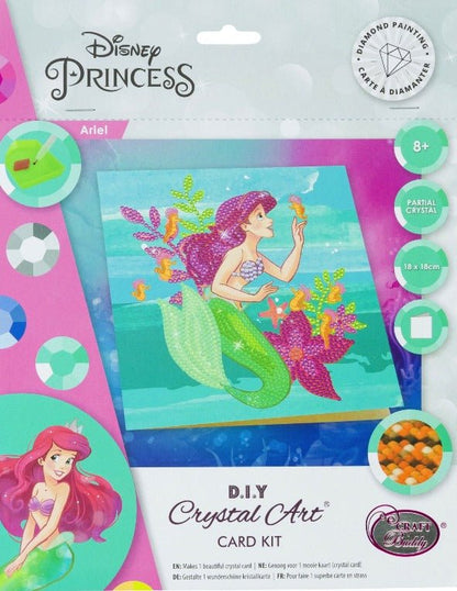 Craft Buddy - Crystal Art Card Kit - Disney - 18cm x 18cm - Ariel