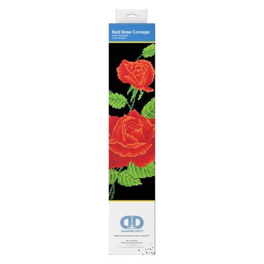 DAMAGED BOX - Diamond Dotz - Red Rose Corsage - 27 x 42cm