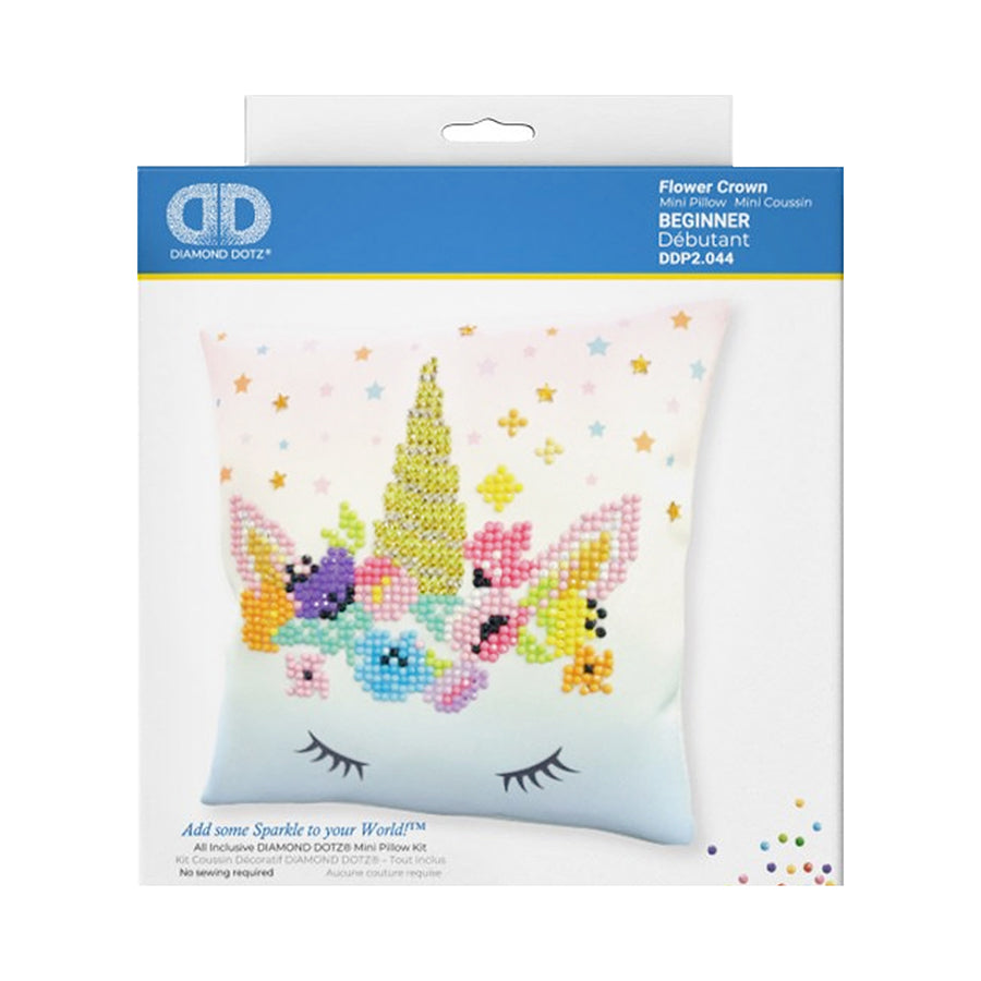 Diamond Dotz - Mini Pillow Kit - Flower Crown - 18cm x 18cm