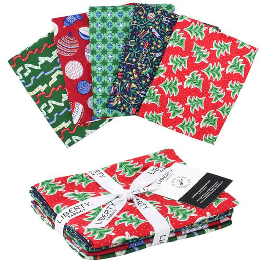 Liberty Fabrics - Merry and Bright Collection - Fat Quarter Bundle - 5 pieces