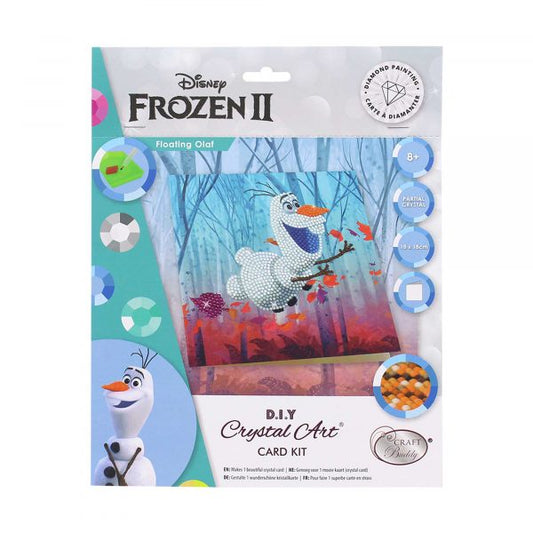 Craft Buddy - Crystal Art Card Kit - Disney - 18cm x 18cm - Floating Olaf