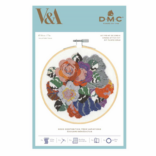 DMC V&A - Cross Stitch Kit - Deco Composition - Edouard Benedictus - 18cm