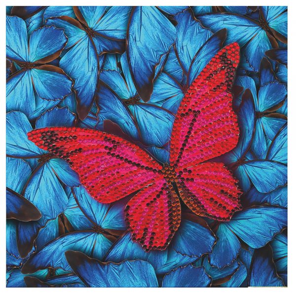 Craft Buddy - Crystal Art - Card Kit - 18cm x 18cm - Butterfly