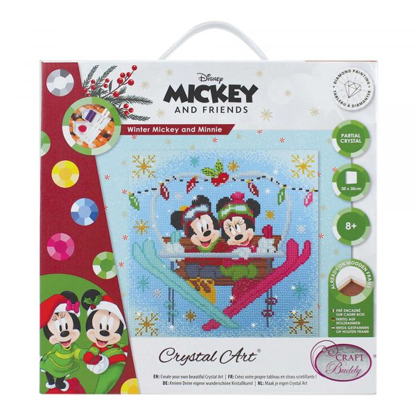 Craft Buddy - Crystal Art Kit - Disney - Winter Mickey and Minnie 30cm x 30xcm