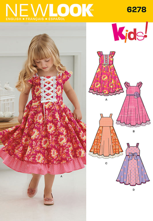 New Look Pattern 6278 Child's Dress with Trims - You’ve Got Me In Stitches