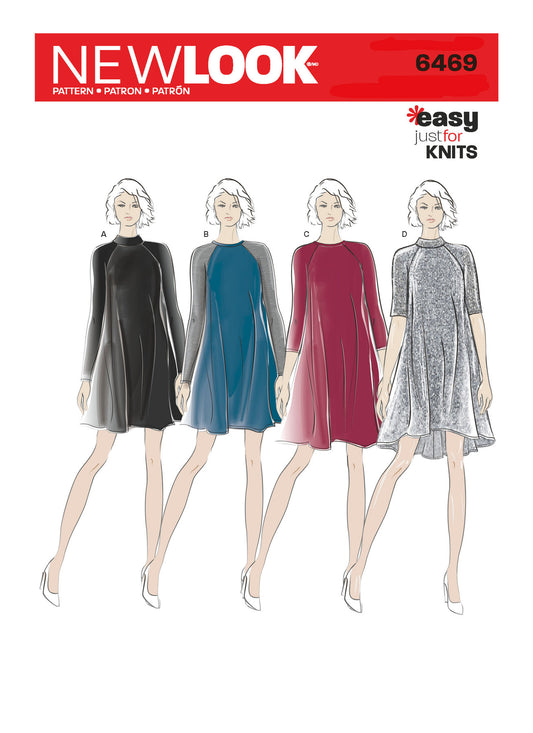 New Look Pattern 6469 Misses' Easy Knit Dress with Length and Sleeve Variations - You’ve Got Me In Stitches