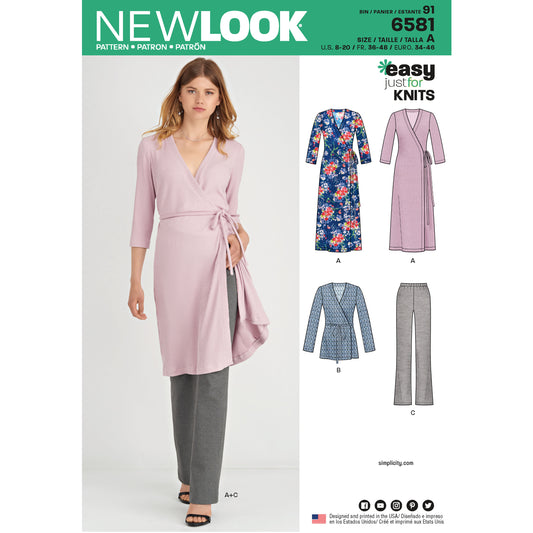 New Look Pattern 6581 Knit Dresses or Shirt or Pants - You’ve Got Me In Stitches