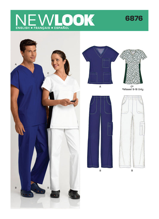 New Look Pattern 6876 Misses' and Men's Scrubs - You’ve Got Me In Stitches