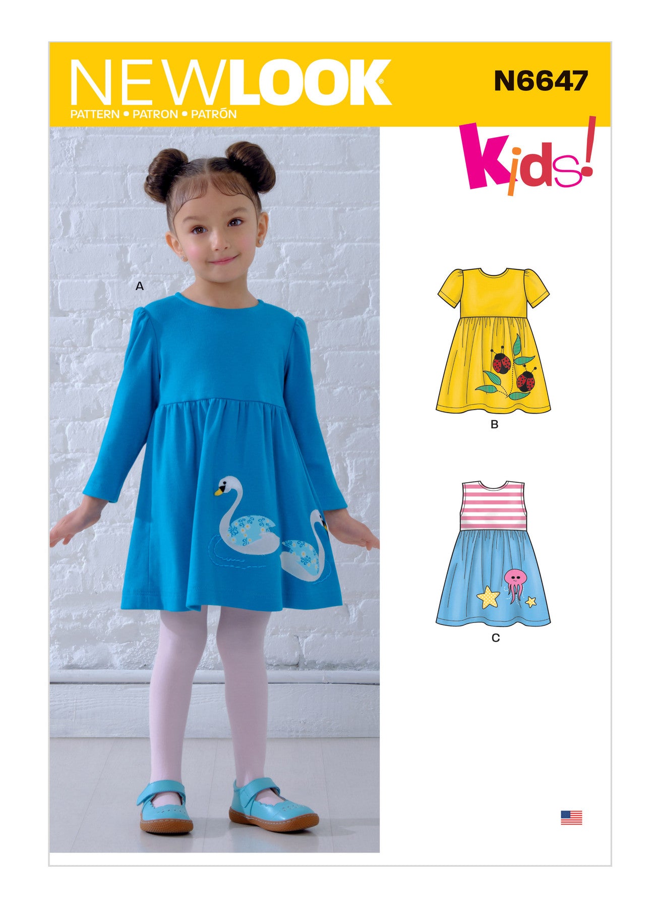 New Look Pattern N6647 6647 Toddlers' Dresses with Appliques - You’ve Got Me In Stitches