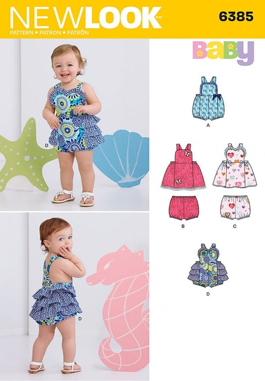 New Look Sewing Pattern 6385 N6385 Babies Dress, Romper and Panties - You’ve Got Me In Stitches