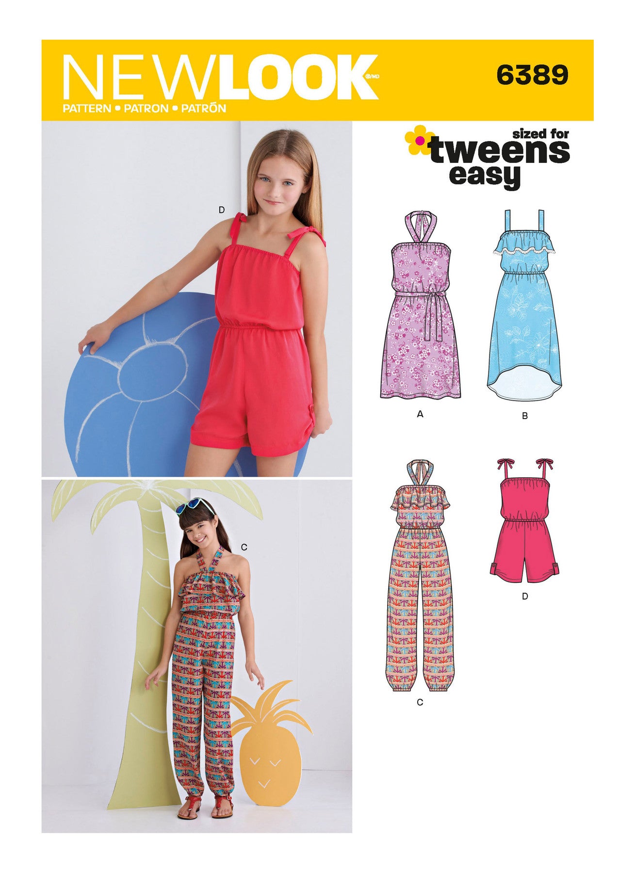 New Look Sewing Pattern 6389 N6389 Girls' Easy Jumpsuit, Romper and Dresses - You’ve Got Me In Stitches