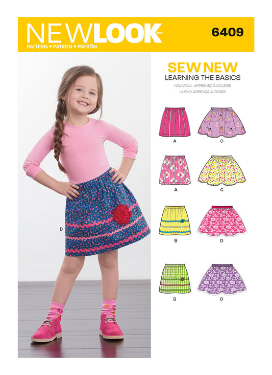 New Look Sewing Pattern 6409 N6409 Child's Pull-On Skirts - You’ve Got Me In Stitches