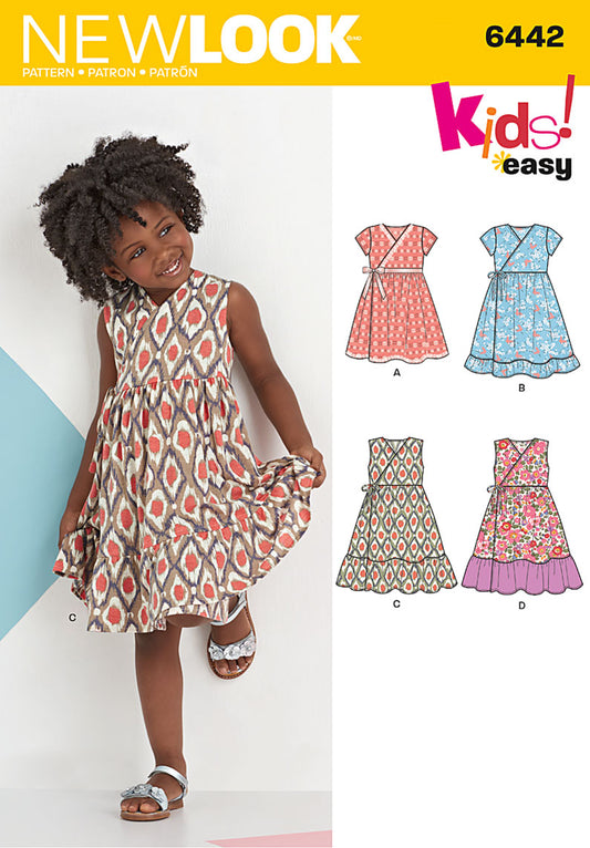 New Look Sewing Pattern 6442 N6442 Childs' Easy Wrap Dress - You’ve Got Me In Stitches