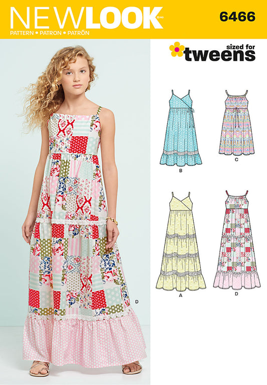 New Look Sewing Pattern 6466 N6466 Girl's Dresses with Trim, Bodice and Lace Variations - You’ve Got Me In Stitches