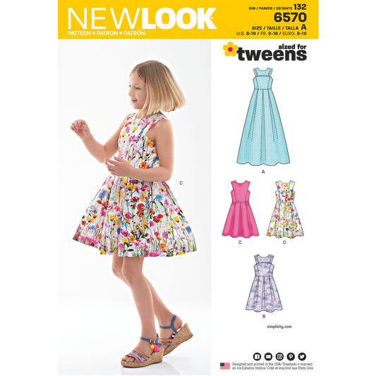 New Look Sewing Pattern 6570 N6570 Girls' Dress in Two Lengths - You’ve Got Me In Stitches