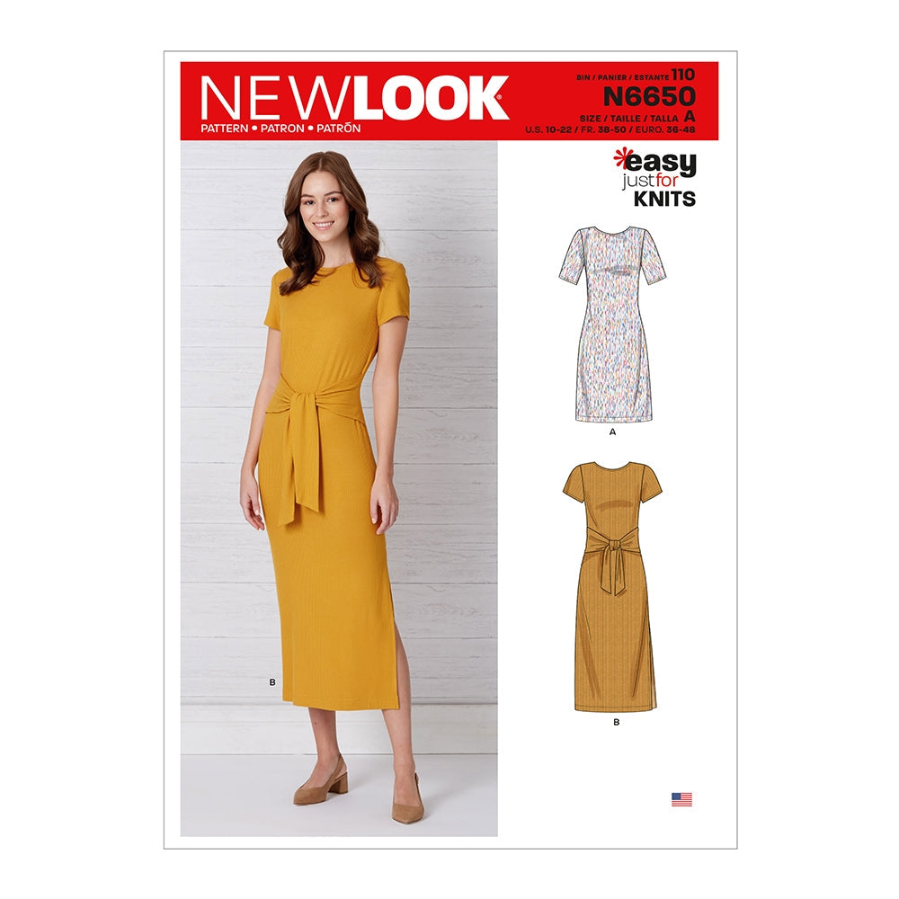 New Look Sewing Pattern 6650 N6650 Misses' Knit Dress With Sleeve & Length Variations - You’ve Got Me In Stitches