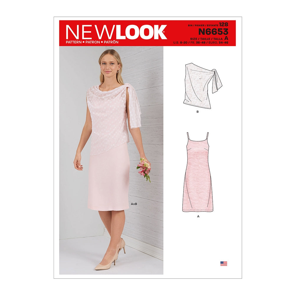 New Look Sewing Pattern 6653 N6653 Misses' Dress With Shoulder Tie Topper - You’ve Got Me In Stitches