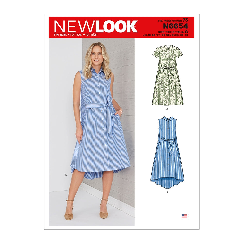 New Look Sewing Pattern 6654 N6654 Misses' Shirt Dress With Flared Back - You’ve Got Me In Stitches