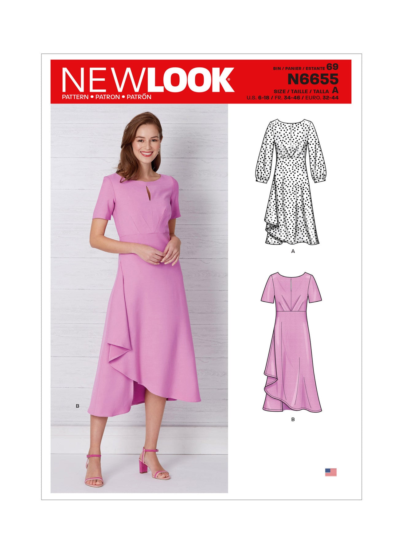 New Look Sewing Pattern 6655 N6655 Misses' Dress In Two Lengths with Sleeve Variations - You’ve Got Me In Stitches