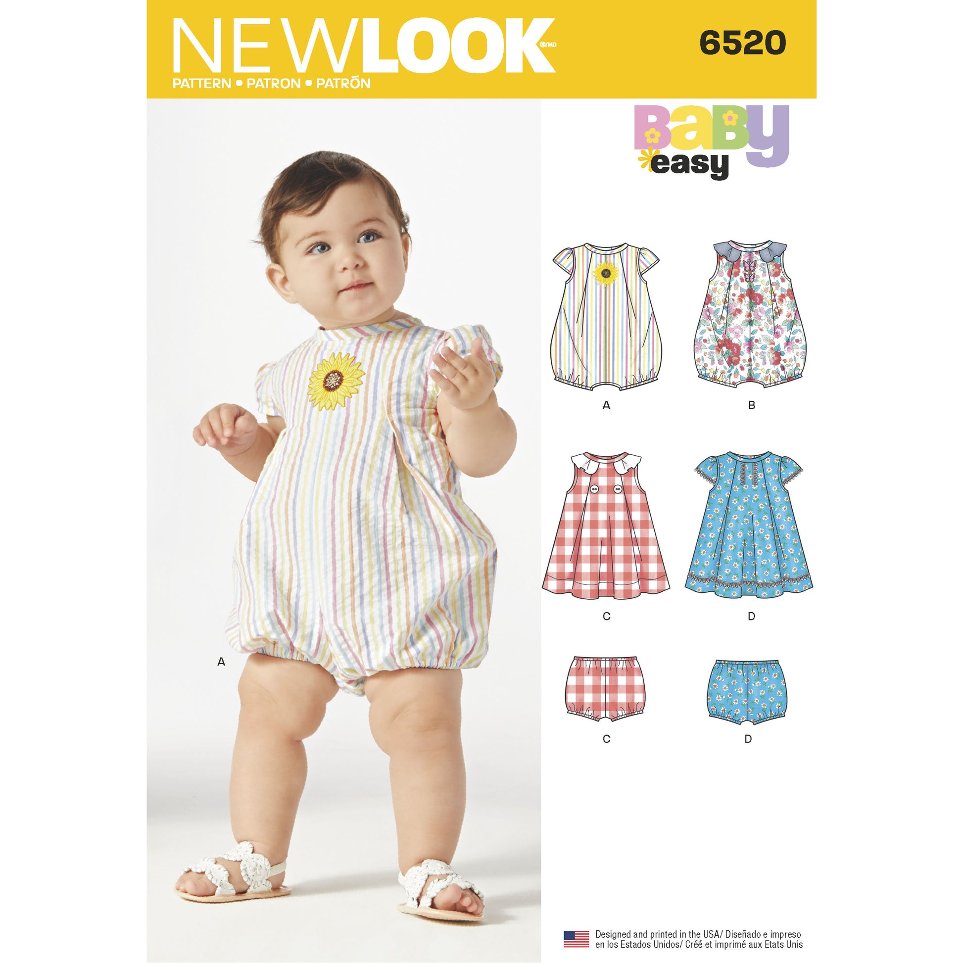 New Look Sewing Pattern N6520 6520 Babies' Romper and Dress with Panties - You’ve Got Me In Stitches