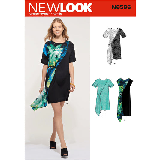 New Look Sewing Pattern N6596 6596 New Look Sewing Pattern Misses' Asymmetrical Dress - You’ve Got Me In Stitches