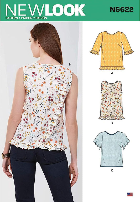 New Look Sewing Pattern N6622 6622 Misses' Tops - You’ve Got Me In Stitches