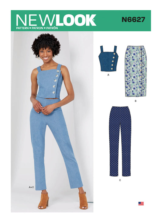 New Look Sewing Pattern N6627 6627 Misses' Top, Skirt, and Pants - You’ve Got Me In Stitches