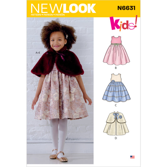 New Look Sewing Pattern N6631 6631 Children's Dresses and Capes - You’ve Got Me In Stitches