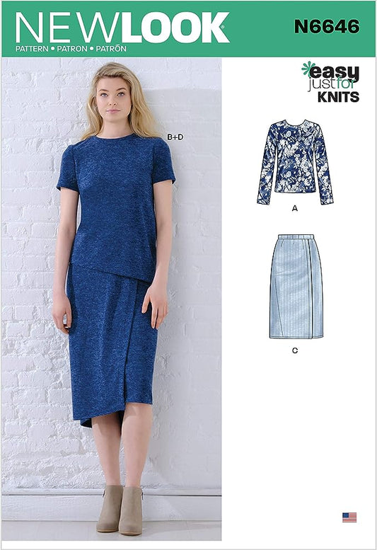 New Look Sewing Pattern N6646 6646 Misses' Knit Tops and Skirts - You’ve Got Me In Stitches