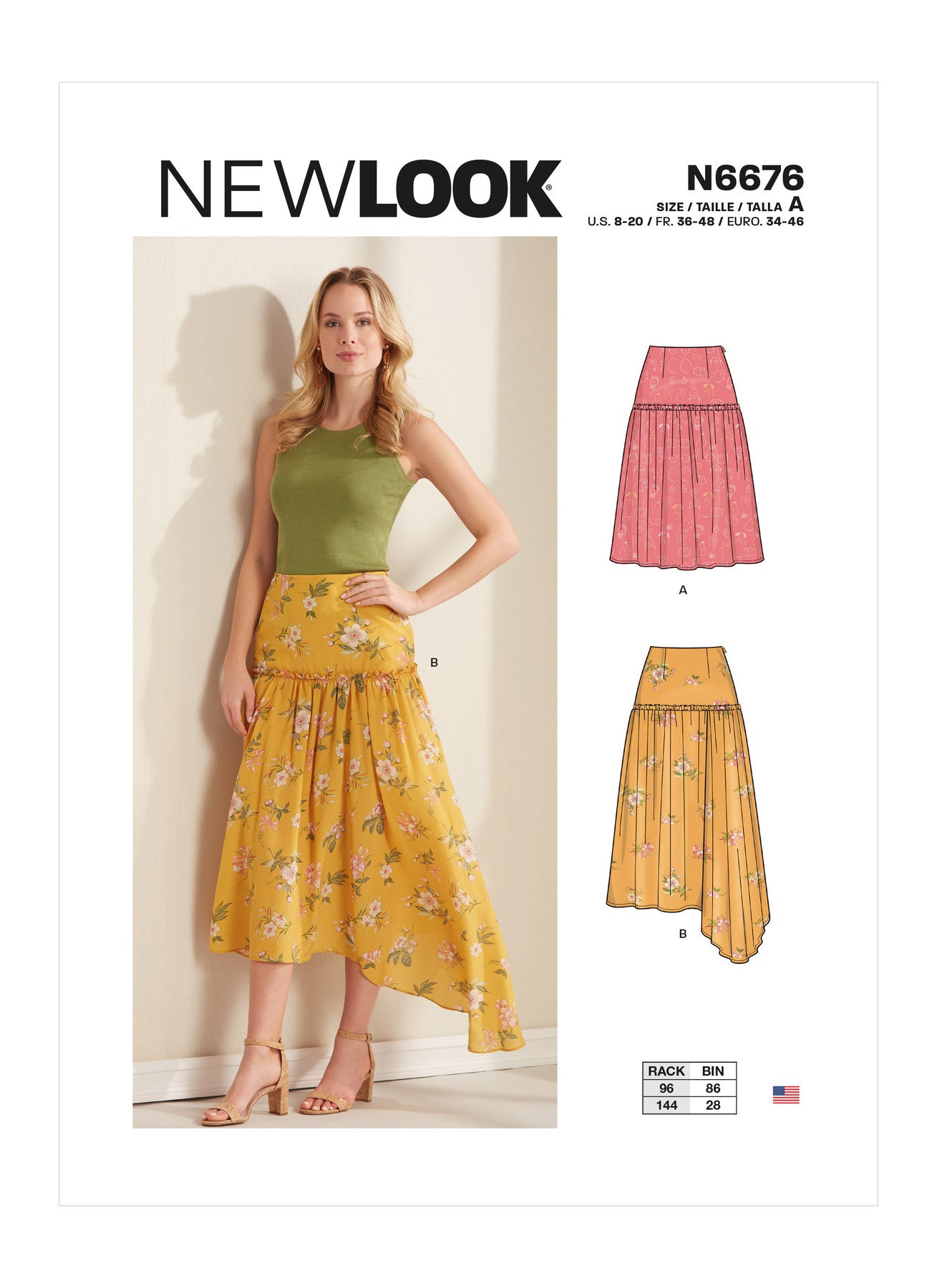 New Look Sewing Pattern N6676 6676 Misses' Skirts with Waist Yoke & Hem Variations - You’ve Got Me In Stitches