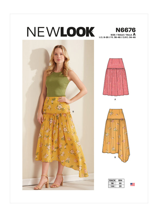 New Look Sewing Pattern N6676 6676 Misses' Skirts with Waist Yoke & Hem Variations - You’ve Got Me In Stitches