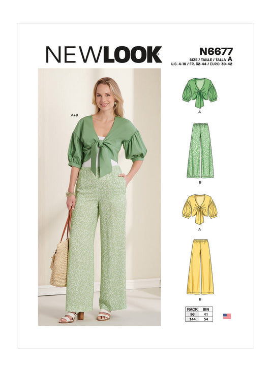 New Look Sewing Pattern N6677 6677 Misses' Softly Tied Jacket with Puffed Sleeves, and Pants - You’ve Got Me In Stitches