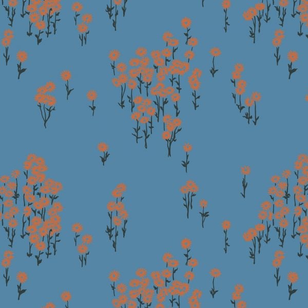 Leutenegger Fabrics -  Florence Broadhurst Pastel Lake Collection - 110cm x 1m Fabric - L01913-7 Scatter Daisy Design