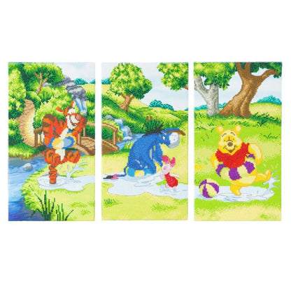 Craft Buddy - Crystal Art Triptych Kit - Disney - Winnie the Pooh - 40cm x 22cm per panel