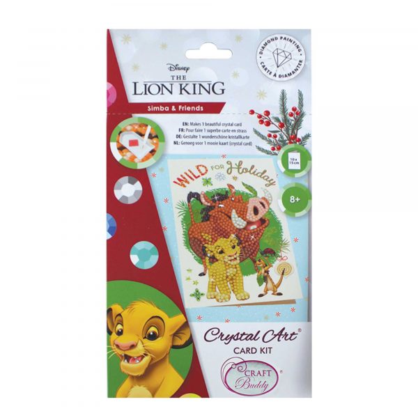 Craft Buddy - Crystal Art Card Kit - Disney - 10cm x 15cm - Simba & Friends