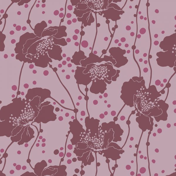 Leutenegger Fabrics -  Florence Broadhurst Berry Sunset Collection - 110cm x 1m Fabric - L01912-4 Spotted Floral Design