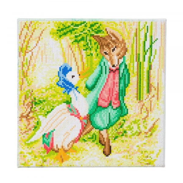 Craft Buddy - Crystal Art Canvas Kit - Peter Rabbit - 30cm x 30cm - Jemima Puddle-Duck