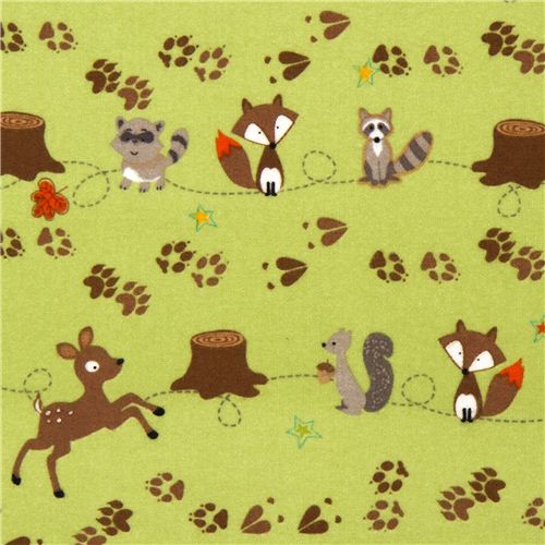 Riley Blake designs - Fox Trails - F2681 - Woodland animals -  100% cotton flannel fabric - You’ve Got Me In Stitches