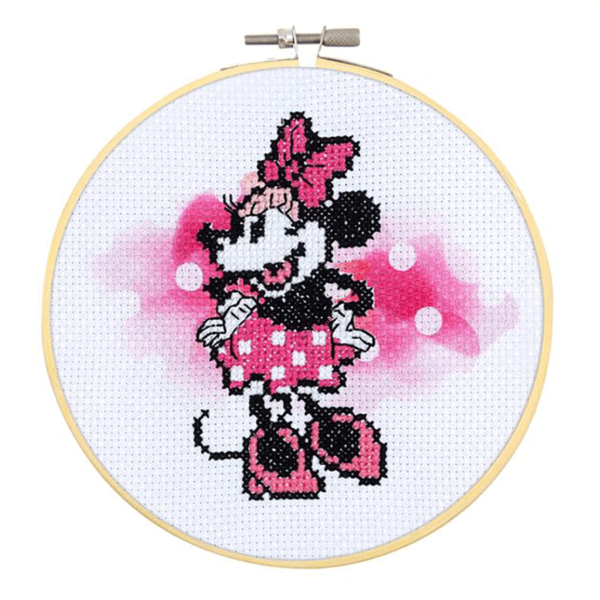 Disney - Minnie Mouse - Needlecraft - No Count Cross Stitch Kit with Hoop - 15cm