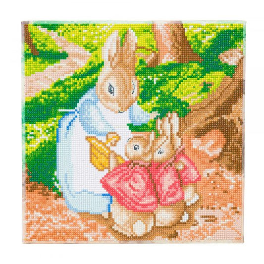 Craft Buddy - Crystal Art Canvas Kit - Peter Rabbit - 30cm x 30cm - Flopsy Bunny