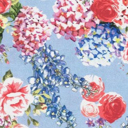 Gutermann x Birch Fabrics - Portofino Collection  - 110cm x 1m Fabric - Blue Floral