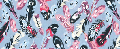 Gutermann x Birch Fabrics - Portofino Collection  - 110cm x 1m Fabric - Blue Feather
