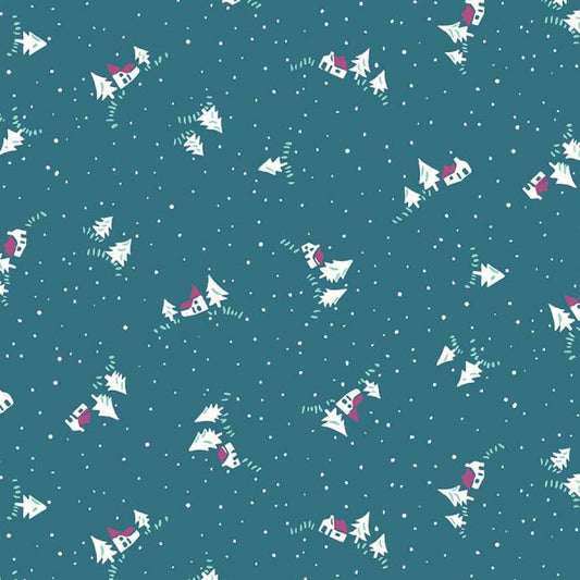 Liberty Fabrics - A Woodland Christmas Collection - 110cm wide x 1m - Christmas Cottage 6018B