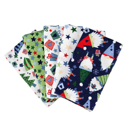 Birch Fabrics -   Gnomes Collection - Fat Quarters Bundle - 50cm x 52cm Fabric - 5 Assorted Designs