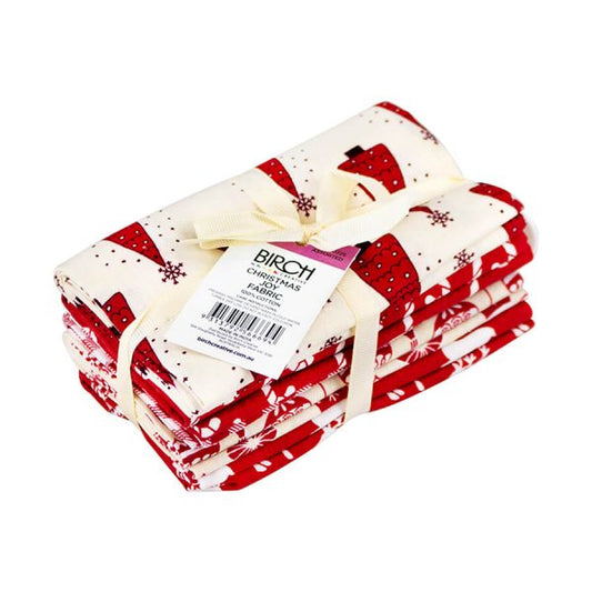 Birch Fabrics -  Christmas Joy Collection - Fat Quarters Bundle - 50cm x 52cm Fabric - 5 Assorted Designs